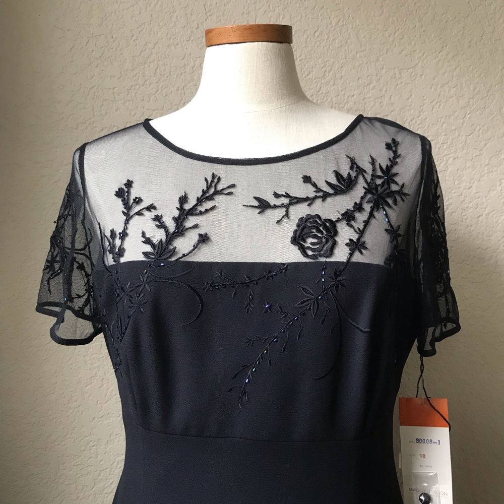 Maggy London Beaded Mesh Dress